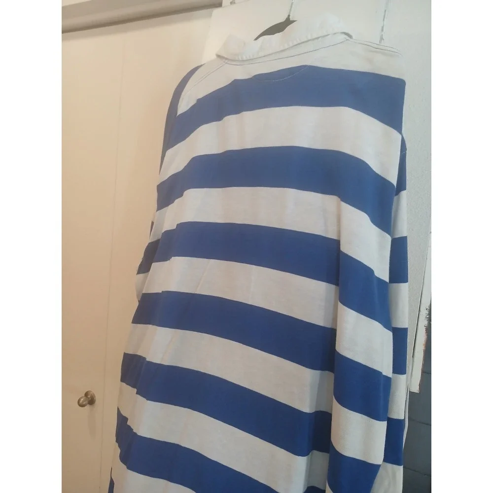 Vintage Polo Ralph Lauren Dragon RLPC Patch Rugby Striped Shirt XXLT Tall - Picture 5 of 7